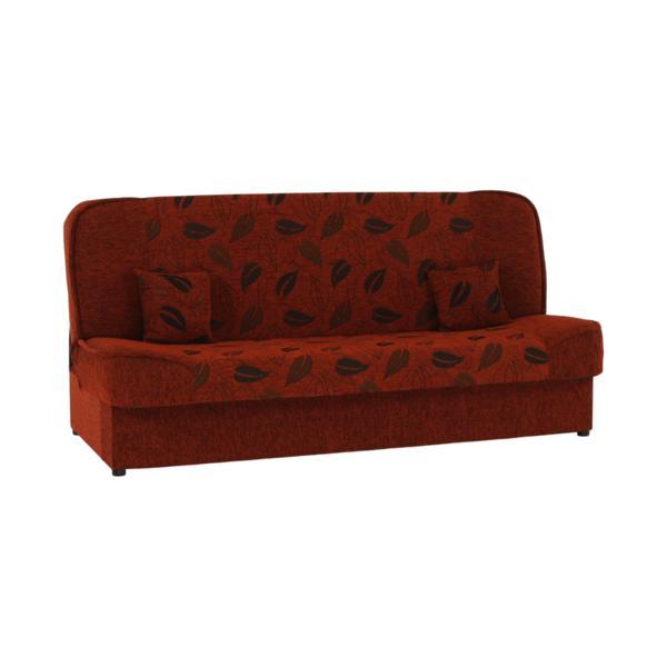 Canapea extensibila cu tapiterie textil caramiziu model asia 194x86x95 cm