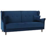 Canapea extensibila cu tapiterie textil albastru Columbus 215x90x104 cm