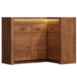 Comoda, de colt din pal maro frasin deschis, Infinity, 131x42x104 cm