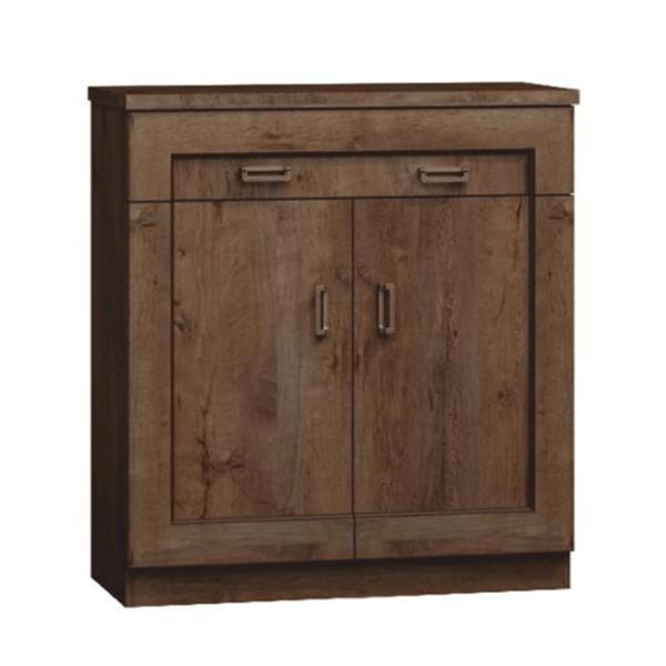 Comoda, 2 usi, 1 sertar, din pal maro stejar lefkas, tedy, 90x44x110 cm