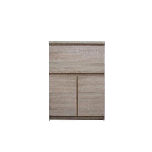 Comoda, 2 usi, 1 sertar, din pal maro stejar sonoma, panama, 83x41x125 cm