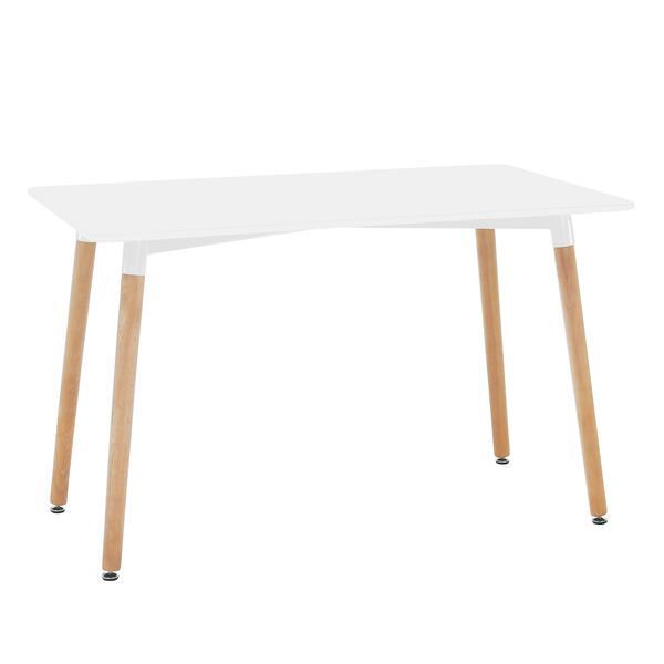 Masa cu blat mdf alb si picioare fag didier 120x70x75 cm