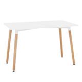 Masa cu blat mdf alb si picioare fag Didier 120x70x75 cm 