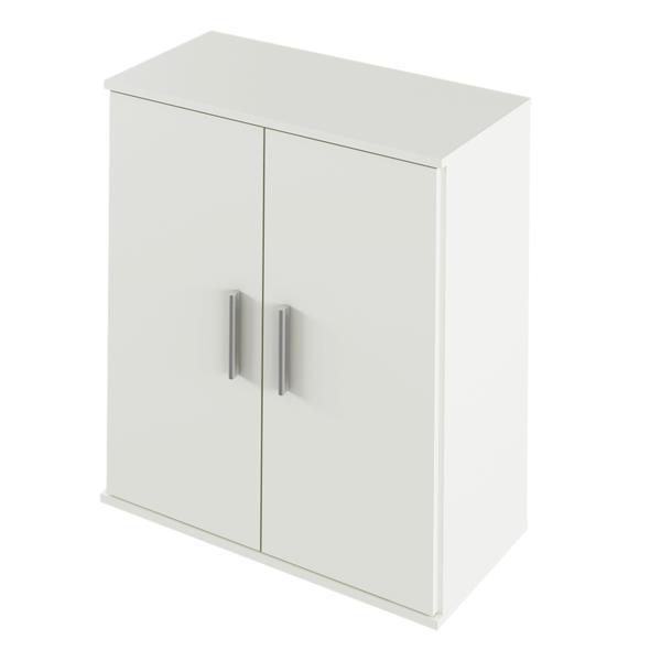 Comoda, 2 usi, mdf alb, resita, 70,6x35x79,5 cm