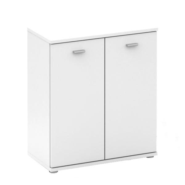 Comoda, 2 usi, din pal alb, nena, 61x30x69 cm