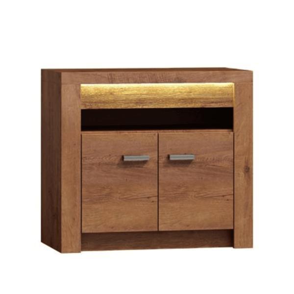Comoda, 2 usi, din pal maro frasin, infinity, 96x42x73 cm
