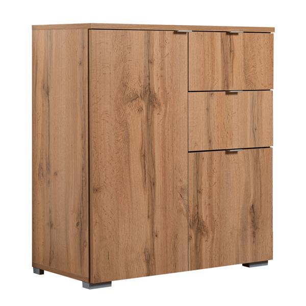 Comoda, 2 usi, 2 sertare, din pal stejar wotan, miranda, 70x79x35 cm