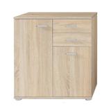 Comoda, 2 usi, 2 sertare, din pal maro stejar sonoma, Tampa, 71x35x75 cm