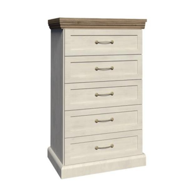Comoda, 5 sertare, din pal pin nordic stejar salbatic, royal, 57x46x98 cm