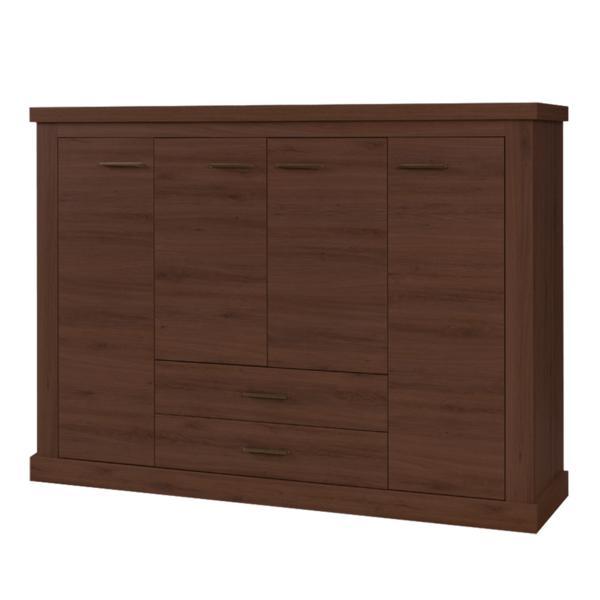 Comoda, 4 usi, 2 sertare, stejar stirling, hilard, 173x44x125 cm