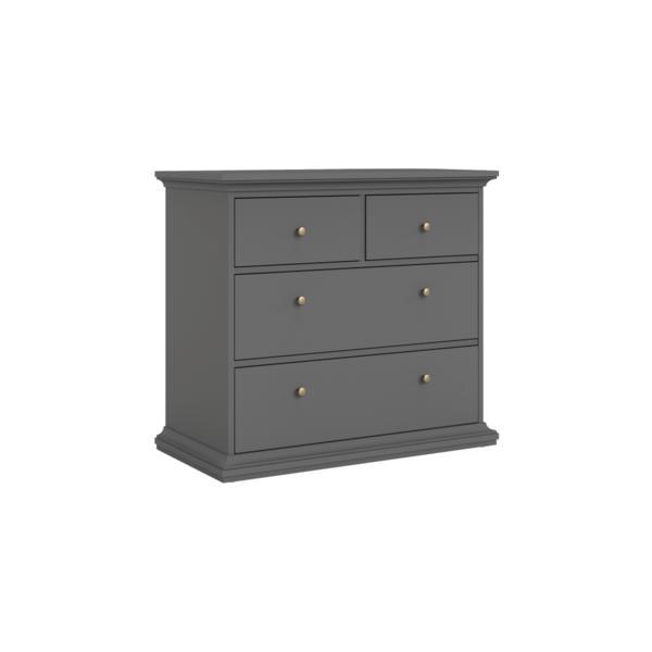 Comoda, 4 sertare, mdf gri, paris, 96,2x48,5x86,9 cm