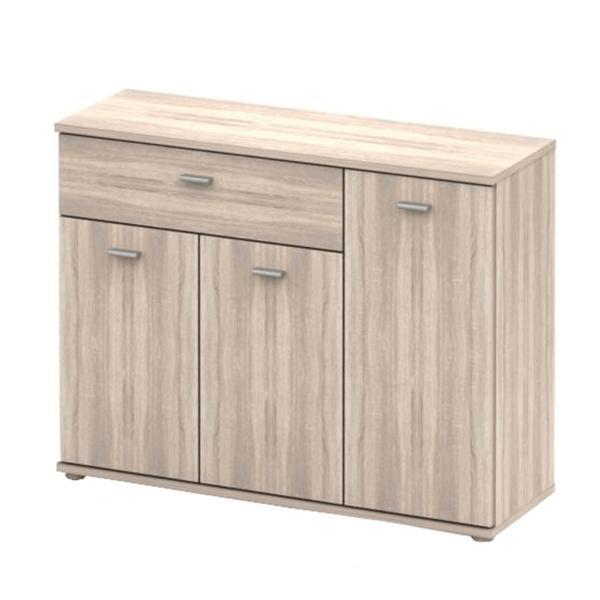 Comoda, 3 usi, 1 sertar, din pal maro stejar sonoma, nena, 91x30x69 ccm