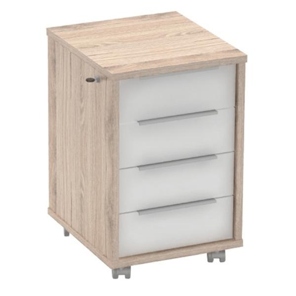 Comoda, 3 sertare, mdf san remo alb, rioma, 43x48x66,7 cm
