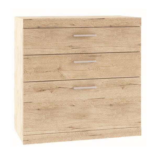 Comoda, 3 sertare, din mdf stejar, orestes, 80x40x81 cm