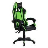 Scaun gaming, verde negru, Jamar, 65x65x114-124 cm