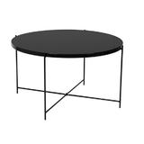 Masuta de cafea cu blat sticla si picioare metal negru Kurtis 60x60x40 cm