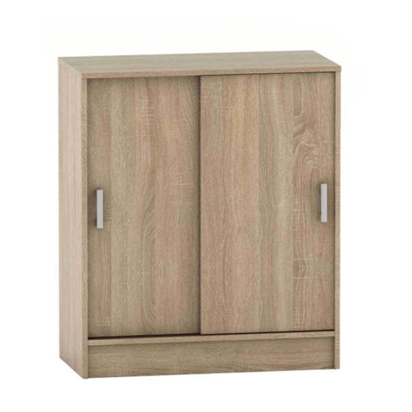Comoda, cu 2 usi glisante din mdf stejar sonoma, betty, 80x39x93 cm