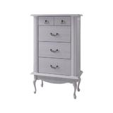 Comoda, 5 sertare, mdf pin alb, Vilar, 75x47x125 cm