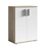 Comoda, 2 usi, mdf stejar sonoma alb, Metris, 60x35x82 cm