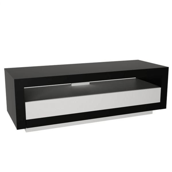 Comoda tv, 1 sertar, din pal negru alb, agnes, 120x45x40 cm