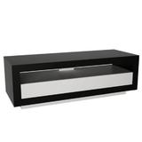 Comoda TV, 1 sertar, din pal negru alb, Agnes, 120x45x40 cm