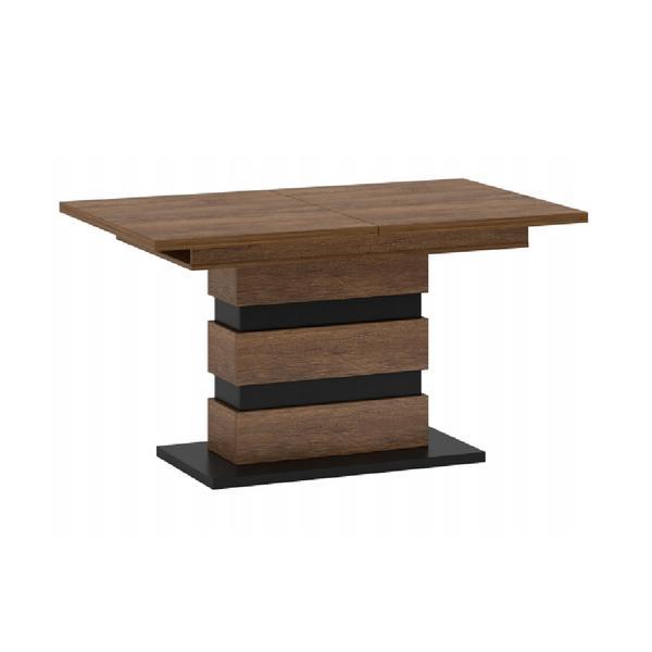 Masa extensibila din mdf maro stejar bolzano si negru delis180x86x79 cm