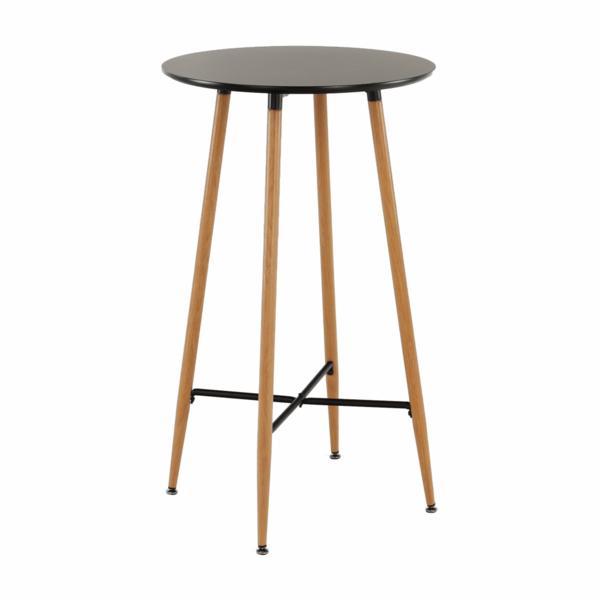 Masa tip bar cu blat mdf negru picioare metal imam 60x103 cm