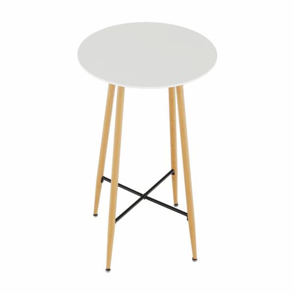 Masa tip bar cu blat mdf alb si picioare metal imam 60x103 cm