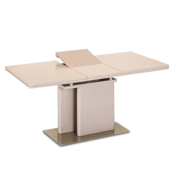 Masa extensibila din mdf si sticla securizata maro lucios virat 120x80x76 cm