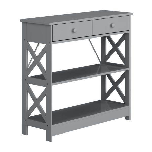 Consola, din mdf lacuit gri, lomir, 87x30x80 cm