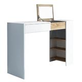 Consola, din mdf alb si maro stejar sonoma, Elis 114x40x78 cm