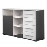 Comoda, mdf gri antracit alb, Masimo, 120x40,5x84 cm