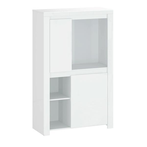 Comoda, mdf alb lucios, lindy, 98x41,5x156,5