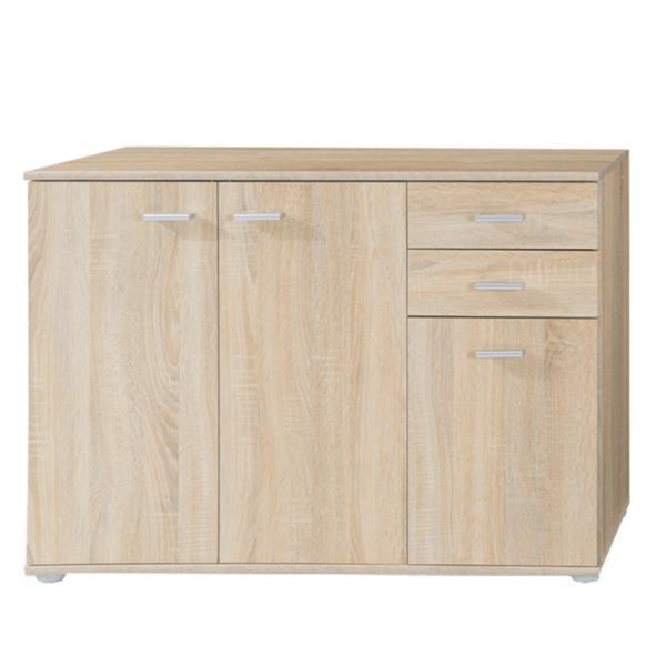 Comoda, din pal maro stejar sonoma, tampa, 106x35x75 cm