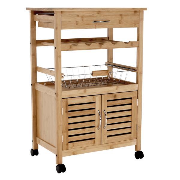 Comoda, de servire din bambus natur, navid, 56x36x85 cm