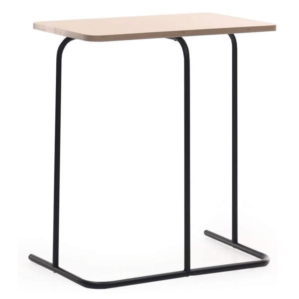 Masuta de cafea blat pal maro stejar si picioare metal negru laverne 60x40x61 cm