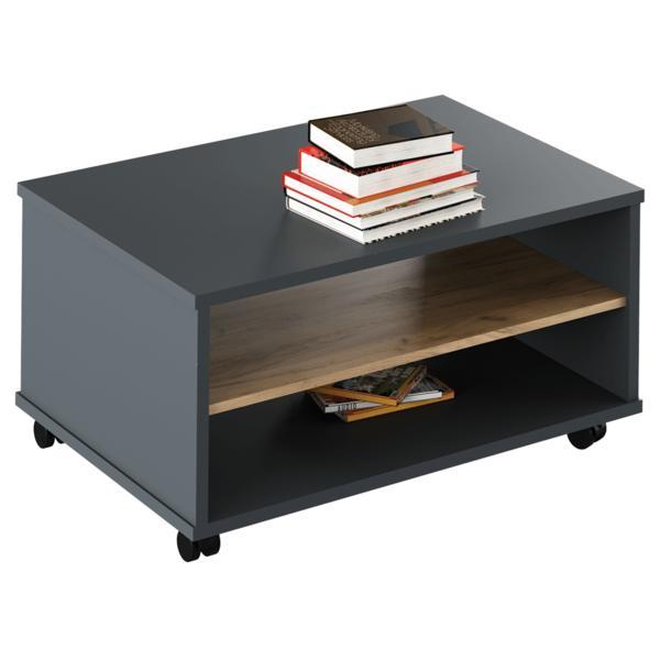 Masuta cafea din mdf maro stejar si gri rioma 90x60x45 cm
