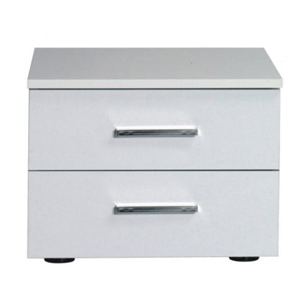 Noptiera 2 sertare din mdf alb lucios asiena 47x41x35 cm