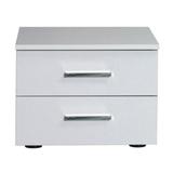 Noptiera 2 sertare din mdf alb lucios  Asiena 47x41x35 cm