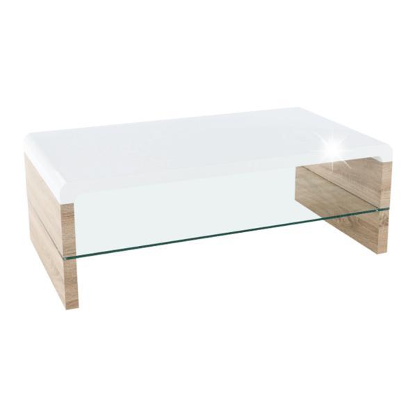 Masuta de cafea din mdf stejar sonoma alb lucios kontex 110x60x40 cm