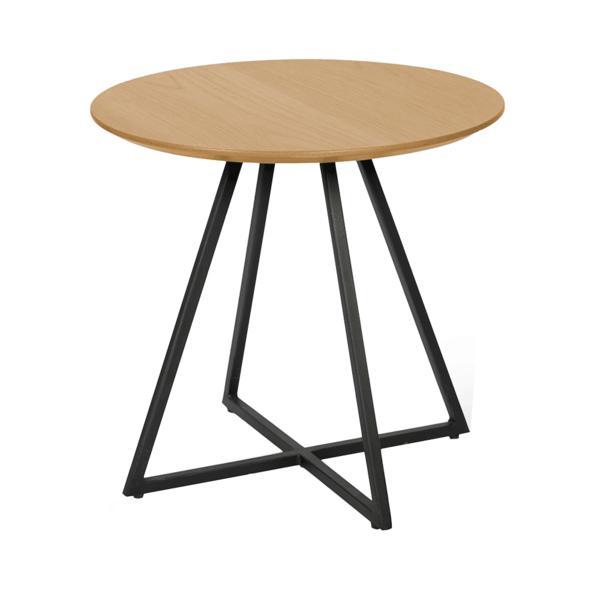 Masuta de cafea din mdf maro stejar si metal negru delik 50x50x45 cm