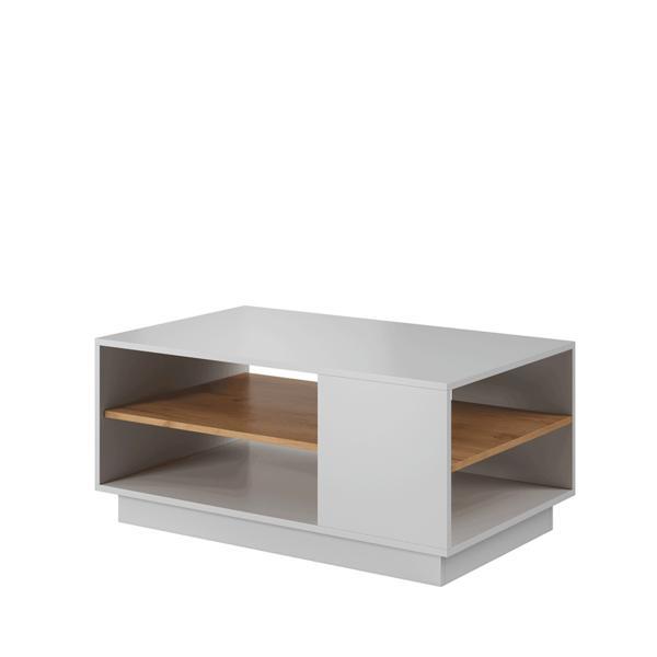 Masuta de cafea din mdf alb stejar craft auriu trio 100x60x46 cm