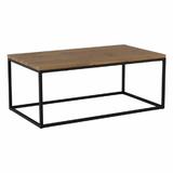 Masuta de cafea cu blat mdf stejar si picioare metal negru Bormo 110x60x45 cm