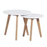 Set 2 masute cafea alb fag Malto