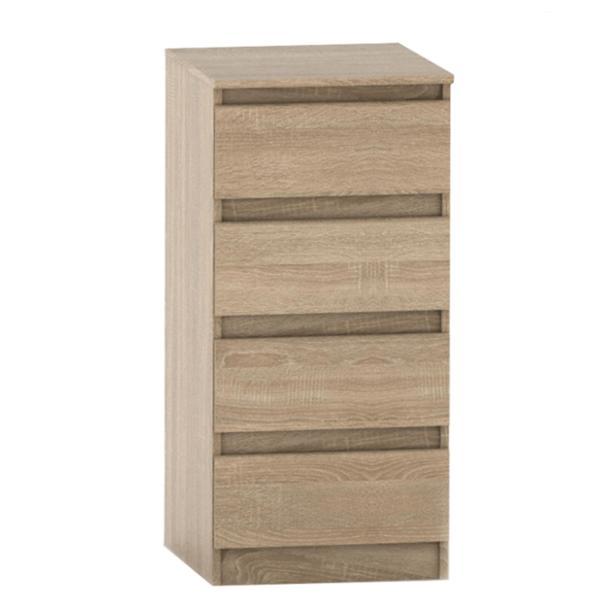 Comoda, cu 4 sertare din mdf maro stejar sonoma, hany, 45x49x95 ccm