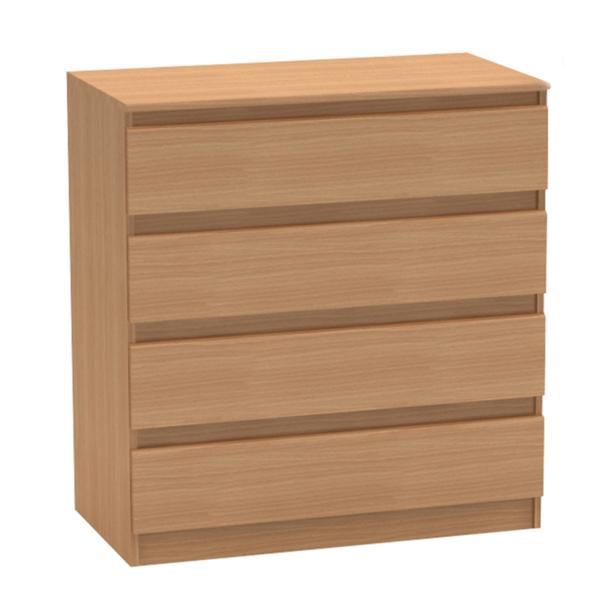 Comoda, cu 4 sertare din mdf maro fag, hany, 90x49x95 cm