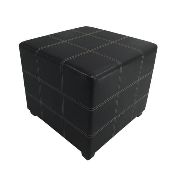 Taburet piele ecologica neagra nela