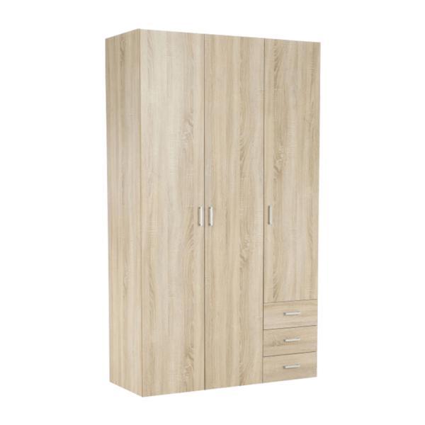 Dulap 3 usi 3 sertare pal stejar sonoma gwen 115,8x200,4x49,5 cm 