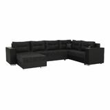 Coltar extensibil negru spicat Stila 314x85x211 cm