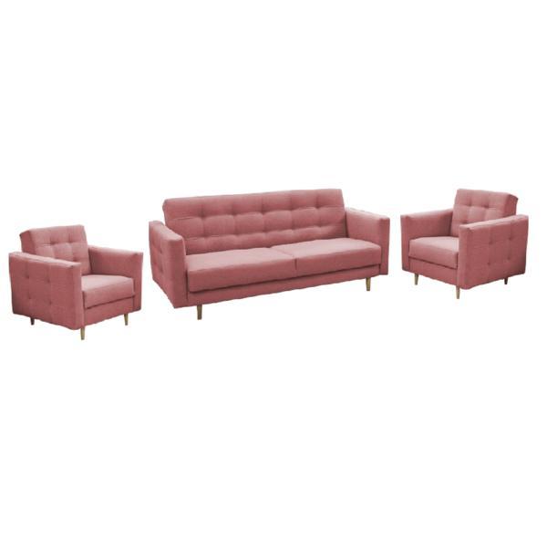Canapea tapitata 3+1+1 textil roz invechit amedia